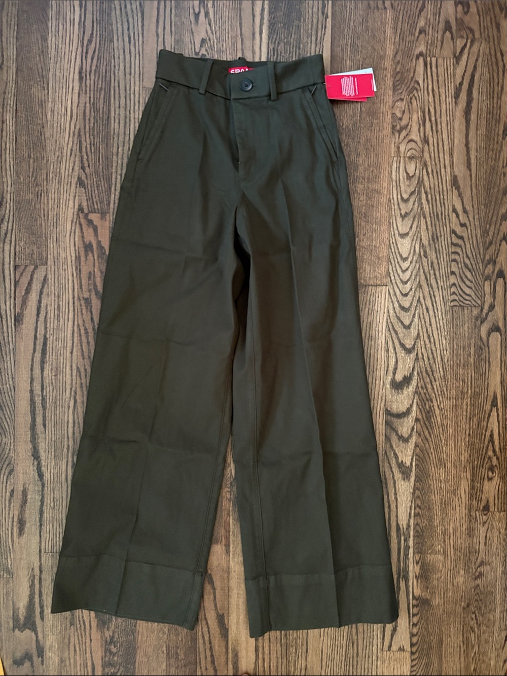 SPANX Olive Green Wide-Leg High-Rise Pants